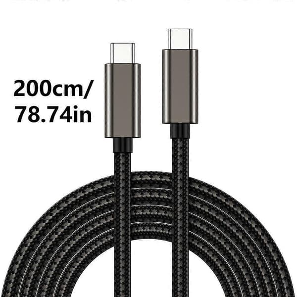 USB C til USB C-kabel 100W Strømforsyning 20Gbps Dataoverføring 4K Videoutgang 2m