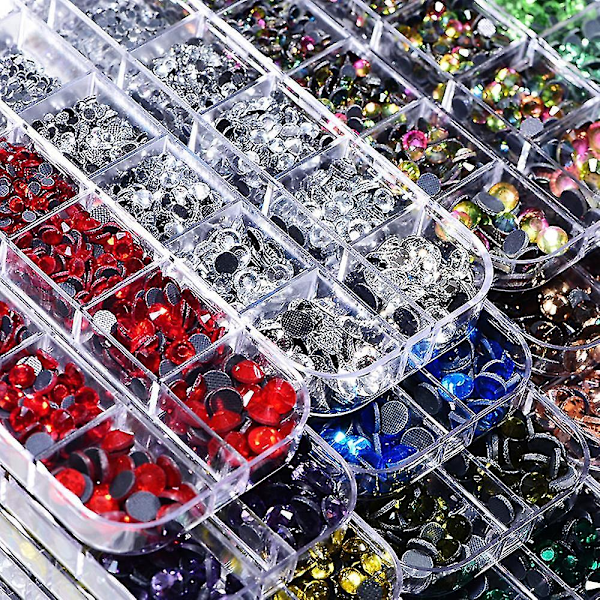 Flate baksiden Rhinestones Krystall Flatback Gems Runde Krystall Rhinestones For Håndverk