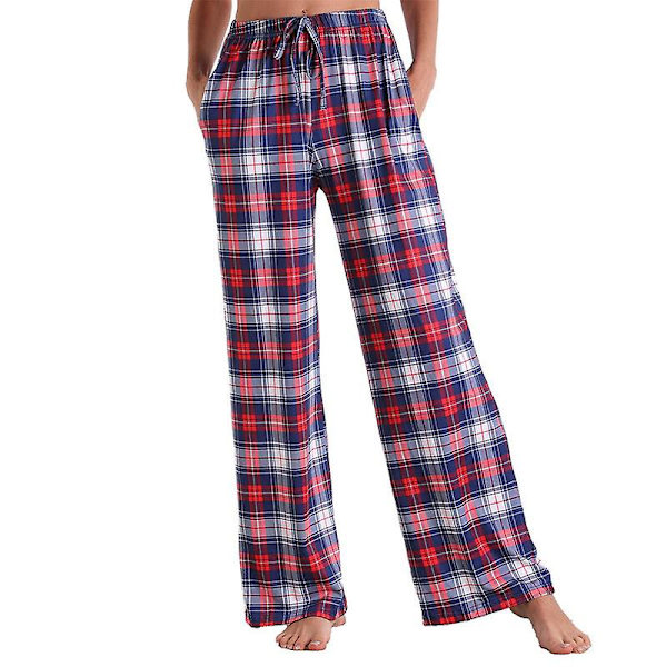 Dame Pyjamasbukser Stræk Lounge Bukser Ternede Pyjamasunderdele Red1 M