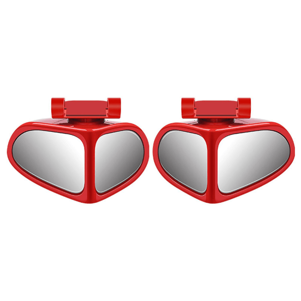 Röd bil blind spot spegel, 2-pack universell bil blind spot spegel höger+vänster Hd extra spegel glas vidvinkel backspegel för bil