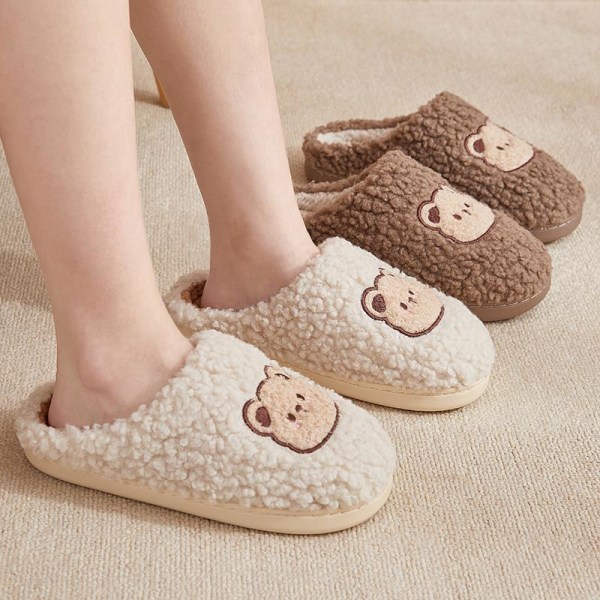 Bear Design -kotitossut, pehmeät ja pörröiset, mukavat sisätossut, liukueste, slip-on -kengät miehille, talvikengät green EU40 41