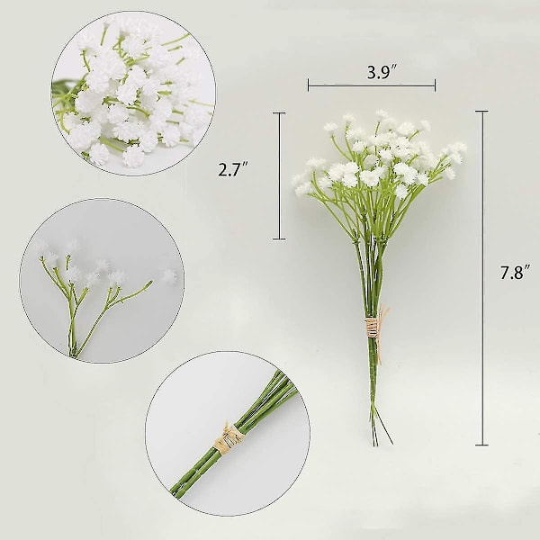 Konstgjorda falska blommor bukett gypsophila bulk blomma i vitt