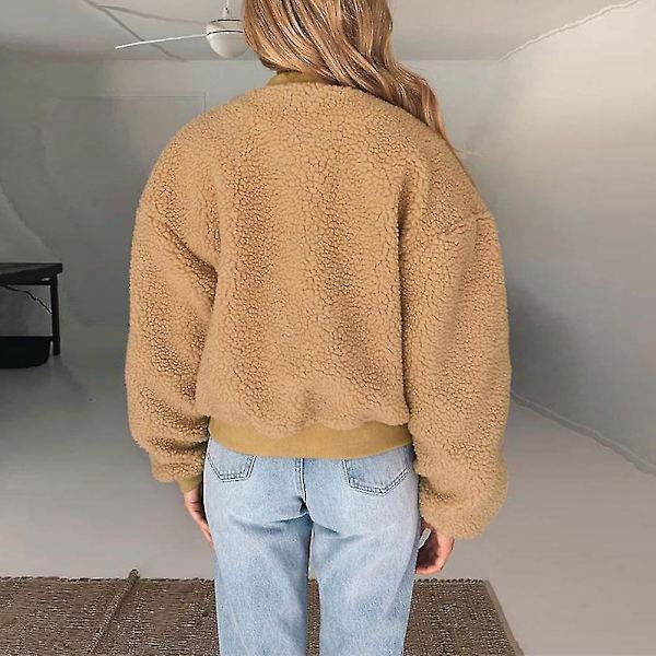 Dame Cashmere Frakke Jakker Kvinde Ensfarvet Langærmet Frakke Efterår Vinter Ny XL C