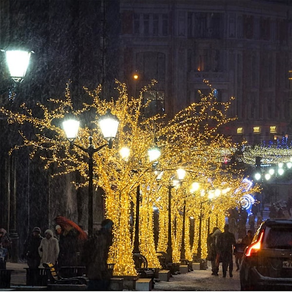 22m aurinkokennovalot 200 Led 8 naruvaloa, ihanteellinen juhliin, häihin, syntymäpäiviin ja ulkopuutarhaan (lämmin valkoinen, 1 kpl)