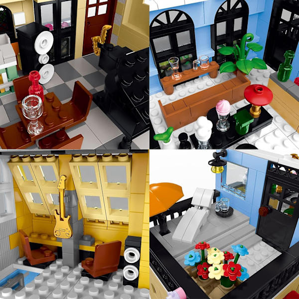 Byhotel Arkitektur Byggesæt Med Lys, 3 Niveauer Hotel Model Byggeklodser Legetøj, til 12+ Voksne
