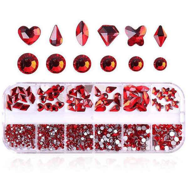 Neglekunst Rhinestones Negl Edelstener, 3d Multi Former Flatback Neglekrystaller Diamanter For Negledesign Q5