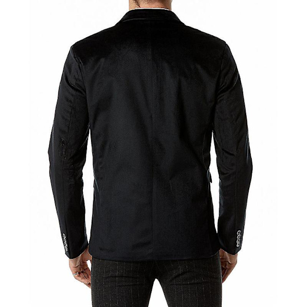 Herr Slim Fit Lättviktsjacka, Två Knappar Business Kostym Blazer Black M