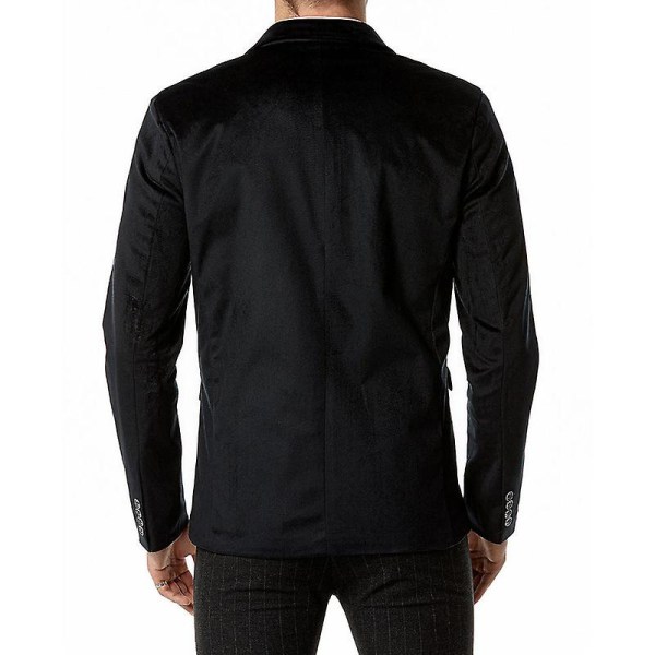 Miesten Slim Fit Kevyt Takki, Kaksi Napin Liikepuku Blazer Black XL