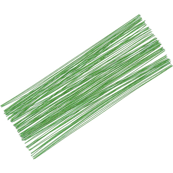 200 Stykker Grøn Blomsterbinderi Stilk Tråd 35 cm 20 Gauge Til Håndarbejde Kunstig Blomsterfremstilling (20 Gauge/diameter 0,9 mm/0,035 tommer)