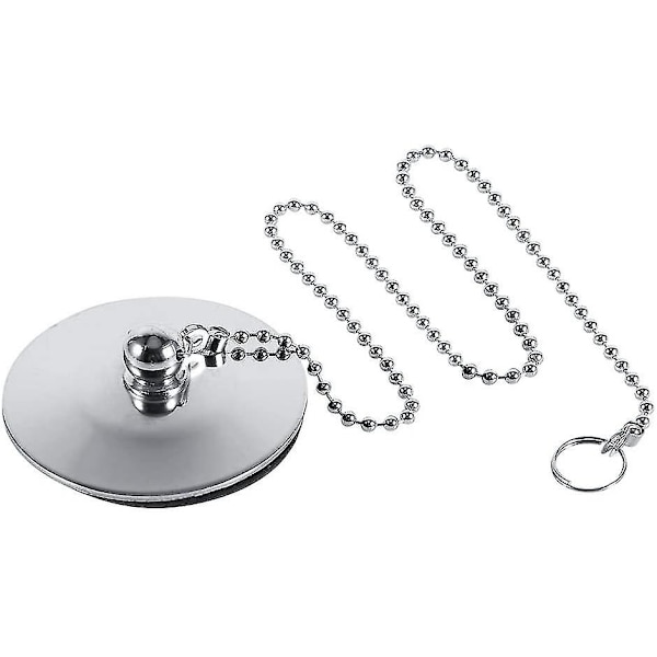 Krom Badekarvask Prop, 4,2 cm Solid Metal Afløbsprop Med Kæde Til Badeværelse Køkken