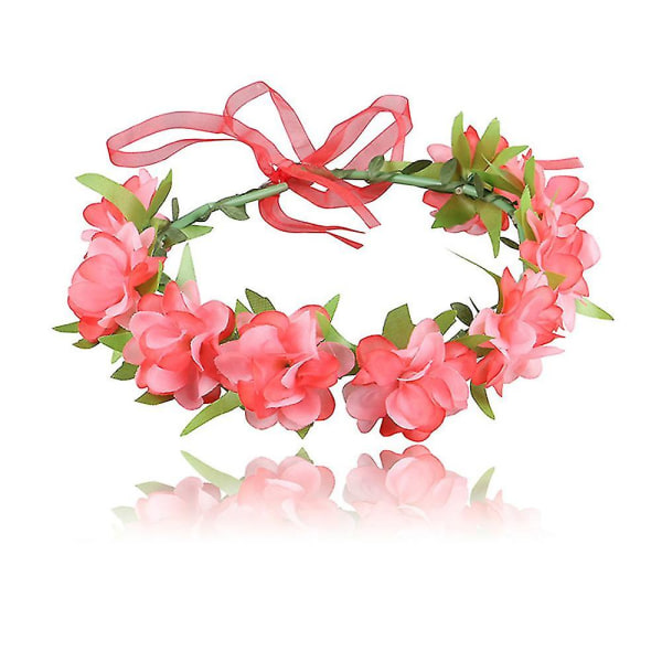 Hodebånd med stoffblomst, mote hårstyling hårpynt for kvinner bryllup Rose Red