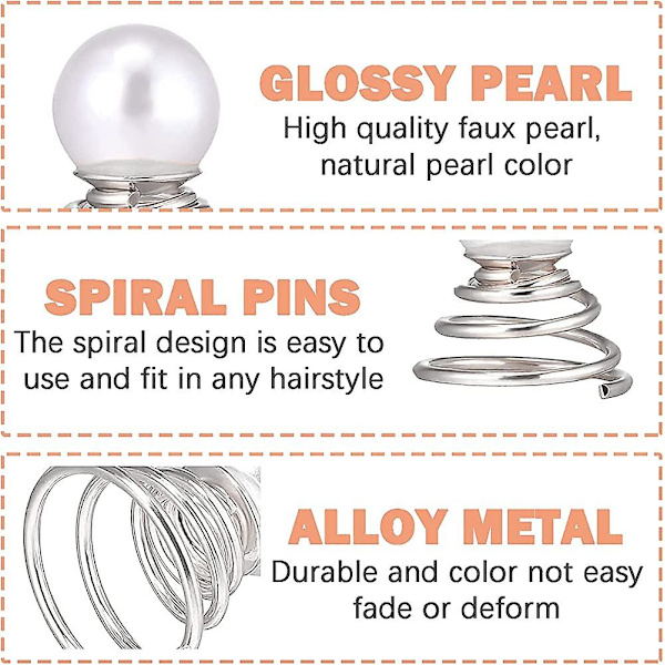 Bröllops Hårtillbehör,acsergery Pärla Brud Hårnålar,acsergery Silver Swirl