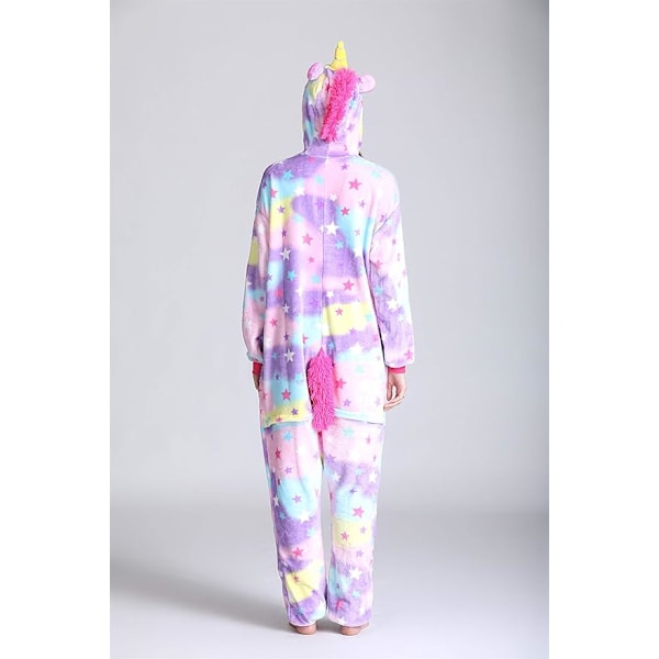 Unicorn Onesies Voksen Børn Unisex Blød Flanel Tegneserie Hætte Jumpsuit Pyjamas Begummy Unicorn Chic Romper Kostume til Cosplay Halloween S