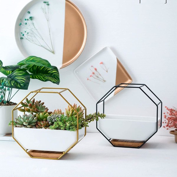 Modern väggkruka i metalltråd, väggmonterad glasvas