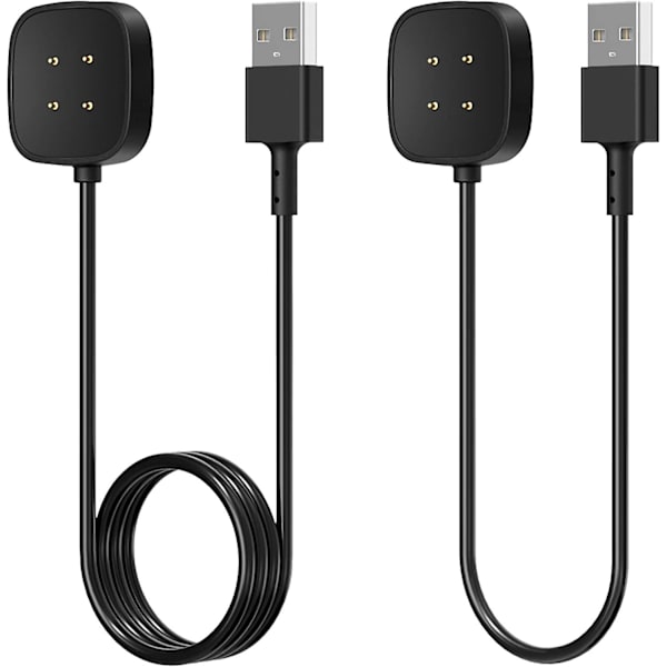 2 kpl Laturijohtoja Yhteensopiva Fitbit Sense/Sense 2 ja Versa 4/Versa 3 Älykellojen Kanssa, USB-Latausjohto Jalustan Korvaava