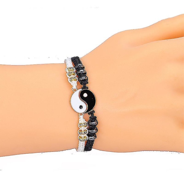 Tai Chi Dekor Pararmbånd Tai Ji Farget Legering Håndleddsmykker Strikket Tau Justerbart Black