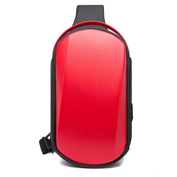 Miesten vedenpitävä olkalaukku, USB-crossbody-laukku, rento miesten olkalaukku red