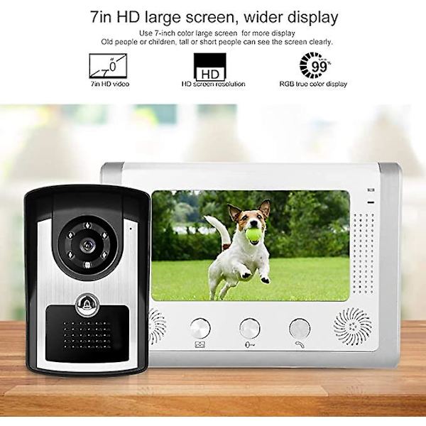7 tommer Video Dørtelefon, Kablet Vandtæt Video Dørtelefon System, IR Kamera Monitor Dørtelefon 110-240v Til 1-families Hus