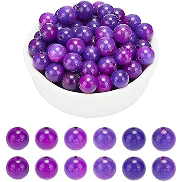 Omkring 92 stk. 8 mm Naturlige Sugilit Sten Runde Perler Ædelsten Løse Perler Hul: 1 mm
