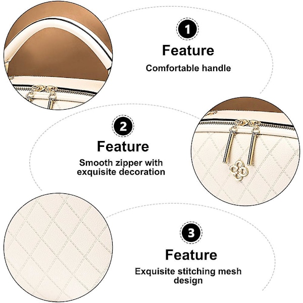 Uusi yksinkertainen ruudullinen naisten pieni neliölaukku keinonahkaa käsilaukku olkalaukku crossbody-laukku creamy white