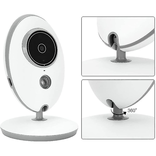 Babyalarm med natkamera, 2,4 GHz temperaturmonitorerede vuggeviser LCD 2,4 tommer