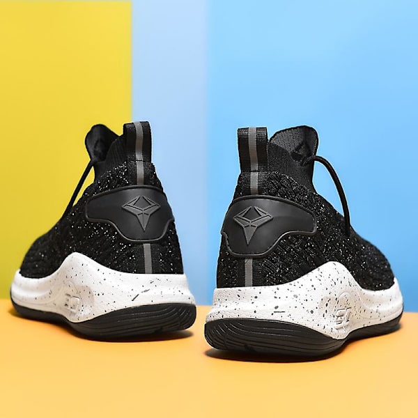 Herre Basketballsko Åndbare Skridsikre Sports Løbesko 6907 Black EU 41