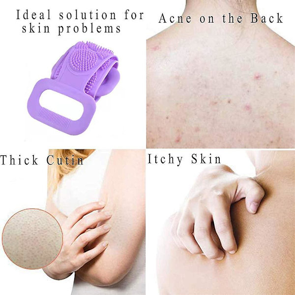 2 st silikonbadborste för ryggrengöring, lång remsa kroppsborste för exfoliering av män och kvinnor style2