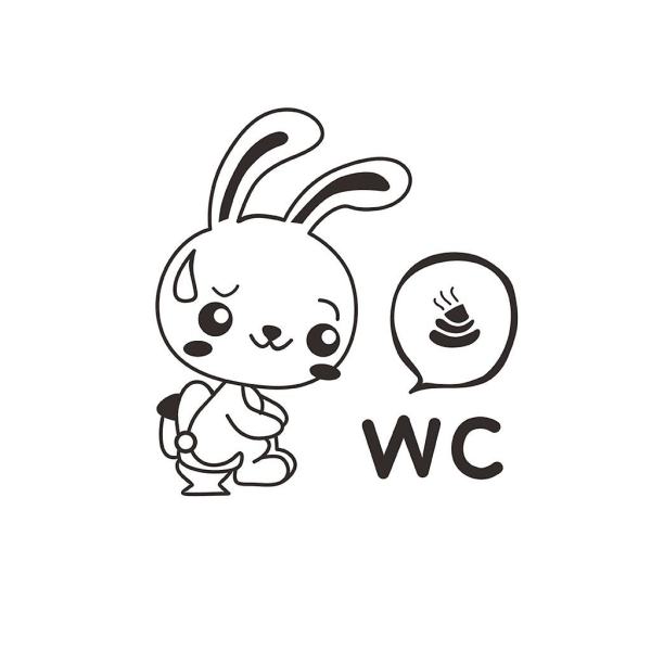 Cartoon Kanin Toalettklistermärken Roliga Wc Väggklistermärken För Cartoon Djur Badrumsdekoration