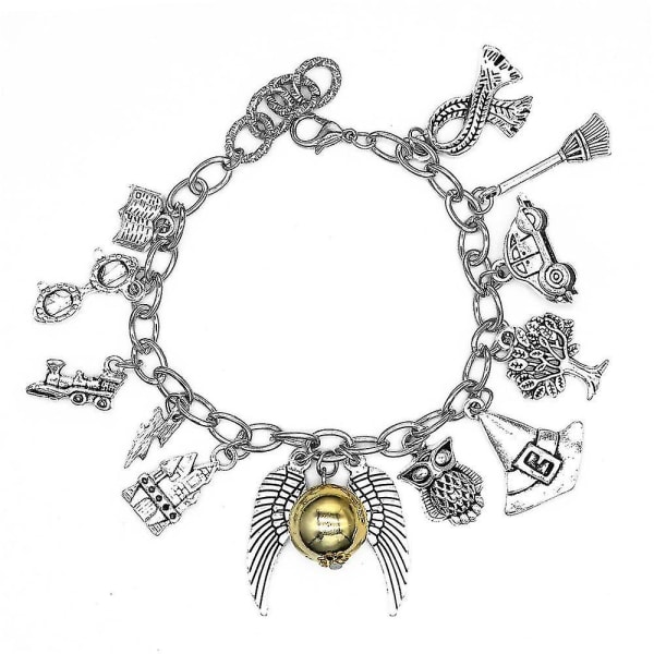 Harry Potter-armband i legering med gyllene kvick i kombination med berlockarmband