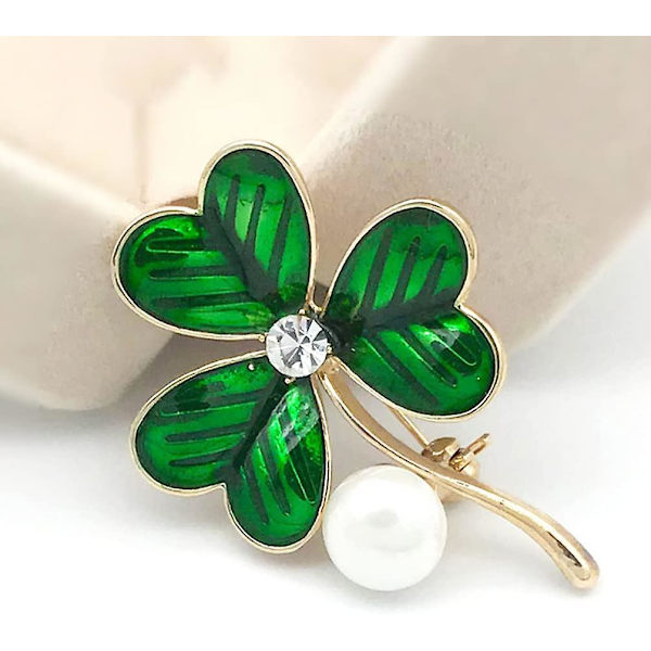 Grön Fyraklöverbrosch S:t Patricks Dag Shamrock Brosch Nål Pärlemalj Brosch Bröstnål Irländsk Smycke För Festtillbehör