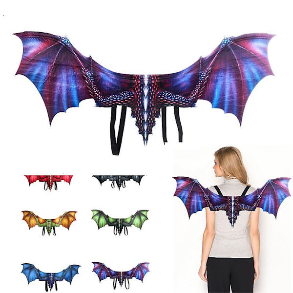 Vuxen drake vinge klä upp drake vinge Np Halloween jul födelsedagsfest 60cm purple