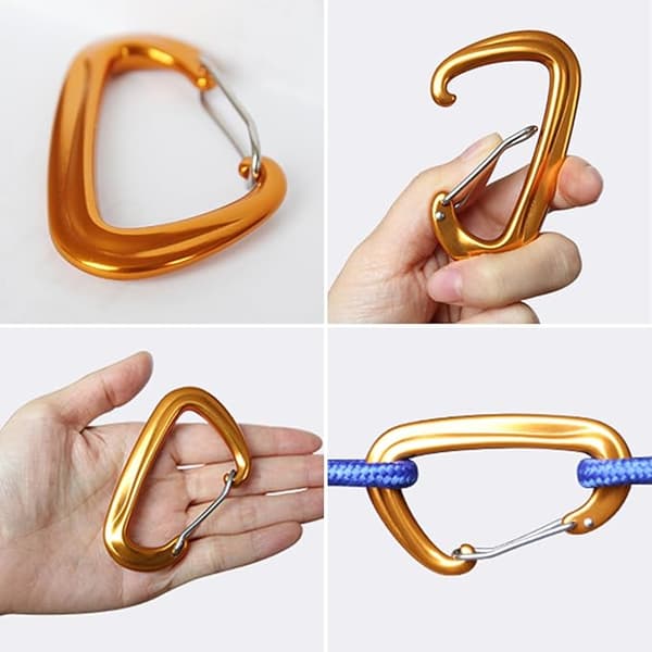 6 stycken robusta karbinhakar , utomhuskarbinhakar, snäppkarbinhakar, nyckelringskarbinhakar för bergsklättring, utomhuscamping (orange)