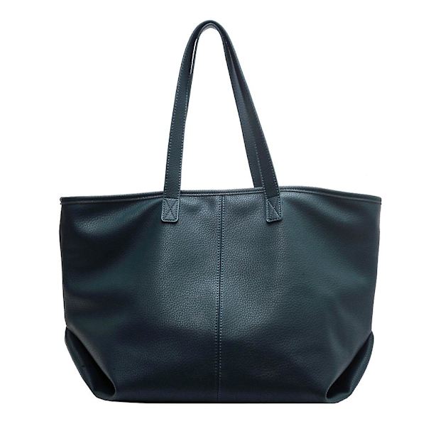 Stor kapacitet Enkel Pu Retro Väska Ny Tote Väska En-axlad Studentväska blue