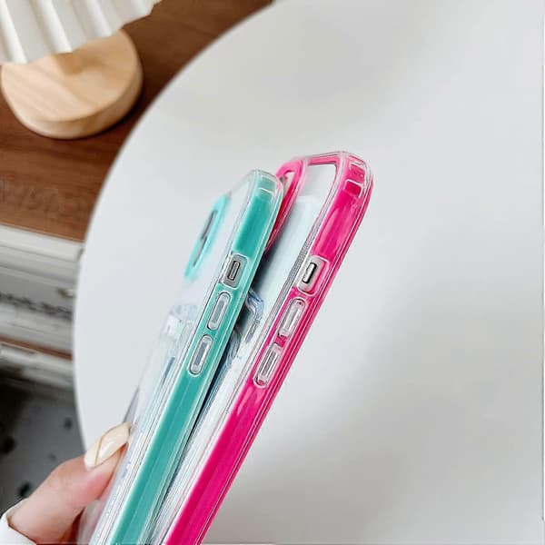 Candy Farve Kortholder Klar Stødsikker Blød Kompatibel med iPhone Case (Rød, iPhone 13 Pro) Blue iPhone 12 Pro Max