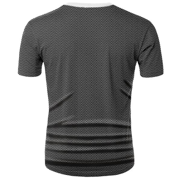 Herr Casual 3d Digital Tryck Rund Hals Korta Ärmar T-Ärm Grey S