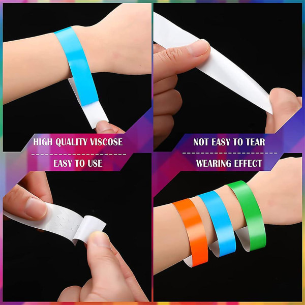 Vanntette Fargerike Armbånd Flerbruks Selvklebende Konsertarmbånd Type A 600PCS