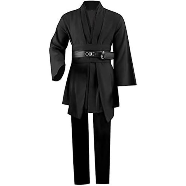 Vuxen Jedi-dräkt Tunika Kostym För Skywalker Halloween Cosplay Kostym Med Huva Kåpa Full Set Uniform Tre Versioner Black Medium