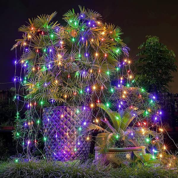 3m X2m 200 Led Have Net Fe Lyskæde, Strømforsynet Vandtæt Med 8 Tilstande & Timer Net Gardin Lys