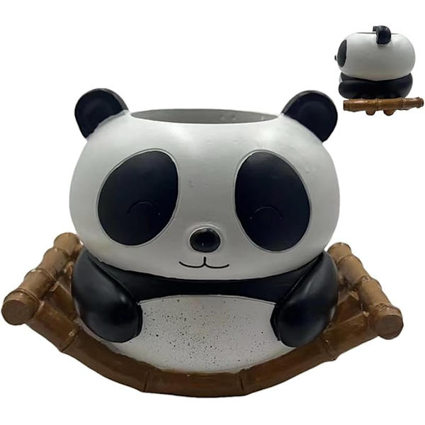 Eläinruukku, söpö kukkaruukku, Sarjakuva Panda Hartsi Mehikasvi Ruukku Keinuva