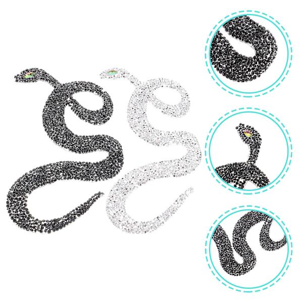 4 st Ormformade Applikationer DIY Klädapplikationer Kläder Rhinestones Patch