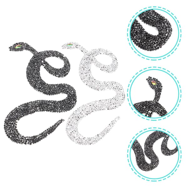 4 stk. slangeformet applikasjon DIY klesapplikasjon klær plagg rhinestones patch