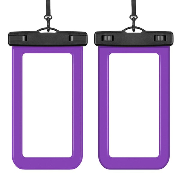 (lila) Vattentät smartphonepåse [set med 2] Ipx8 vattentät väska för Iphone 13, 12 Pro Max, 11, 11 Pro, Xs Max, Xr, Xs, X, 8, Huawei P50 Pro, Galax