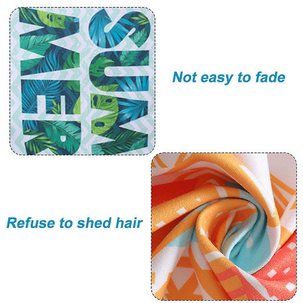 1 st ultrafin fiber dubbel frotté strandhandduk tryckt strandhandduk simning solskydd sjal style4