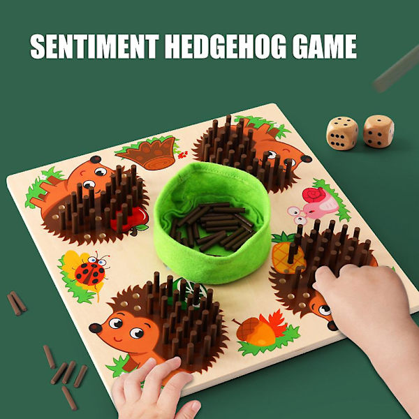 Træ Indsat Pindsvin Spil Tidlig Uddannelse Legetøj Til Fokus Træning Børnegaver The Hedgehog Game