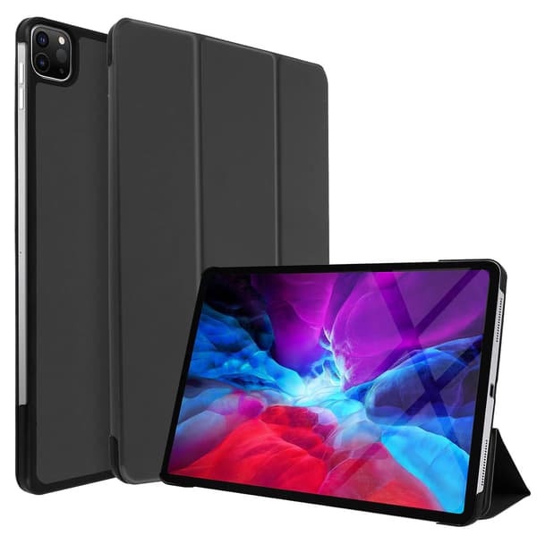 Trefaldigt flipfodral med stativ för Apple iPad Pro 12.9 2020, slimmat skydd - Mörkblå Grey