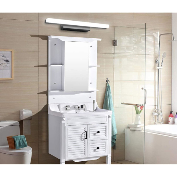 LED-badrumsbelysning 40 cm kall vit 9w 6000k svart inredning 800lm ej dimbar [energiklass F]
