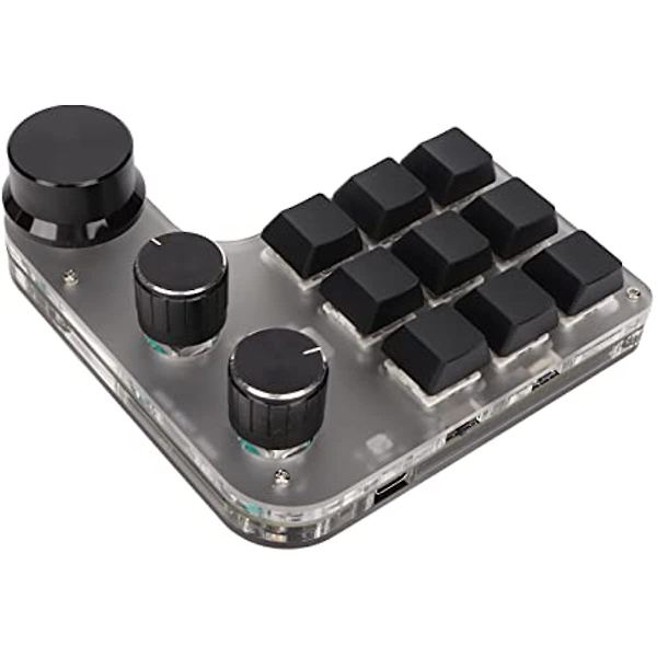 Mukautettava Mini-näppäimistö Laajalti Käytetty 3 Painiketta Rgb Taustavalaistu 9 Näppäimen Ohjelmoitava Mini-pelinäppäimistö PC:lle (musta) White