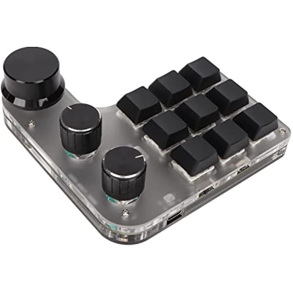 Tilpasset Mini Tastatur  Mye Brukt 3 Knapper RGB Bakgrunnsbelyst 9 Tasters Programmerbart Mini Gaming Tastatur For PC (svart) White