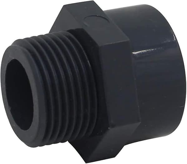 2 stk. han PVC gevindende fitting, DN15 (indvendig diameter 20 mm - 1/2\" gevind)