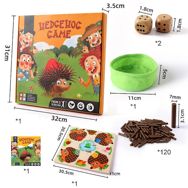 Træ Indsat Pindsvin Spil Tidlig Uddannelse Legetøj Til Fokus Træning Børnegaver The Hedgehog Game